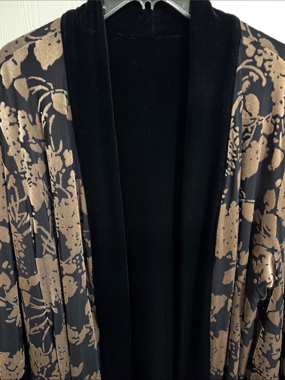 Chicos Travelers 2 US 12/14 Reversible Jacket Black Gold Floral Velvet Burnout - Picture 6 of 13